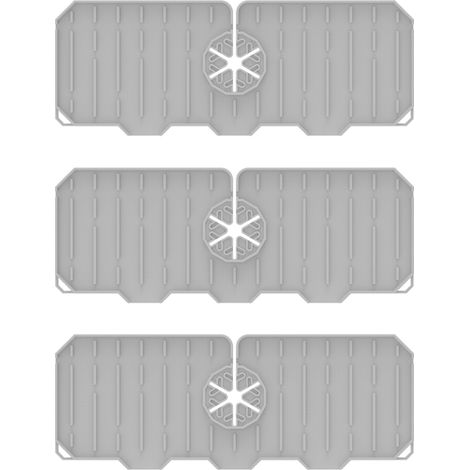 Tapis de robinet en silicone, protection anti-éclaboussures pour évier de cuisine, bac récupérateur d'égouttement en silicone pour poignée de robinet, protection anti-éclaboussures pour robinet (gris) (1/5)
