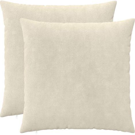 Cushion Cover 2 pcs HEERLEN Cream 80 x 80 cm Microfiber Fleece vidaXL (1/5)