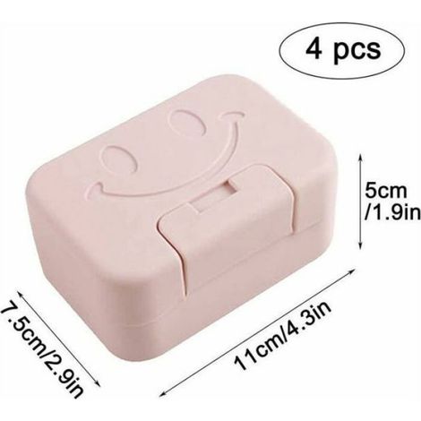 4 Pack Boite Savon(Vert, Bleu, Violet, Rose) Voyage Portable Porte Savon avec Couvercle Porte-Savon en Plastique Etanche pour Sall (1/5)