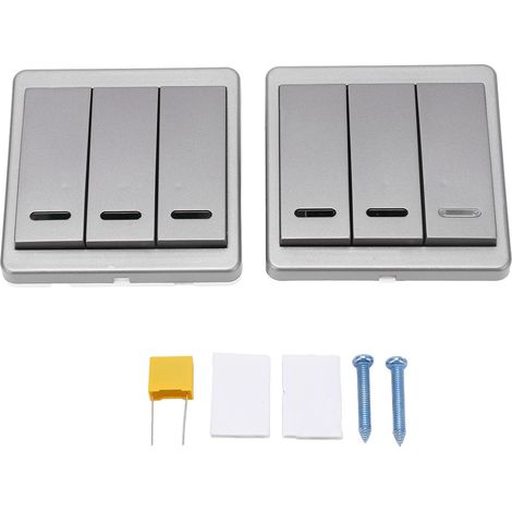Interrupteur sans fil intelligent 3 gangs pour chambre, télécommande domestique 170-240V (1/5)