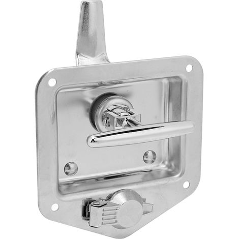 Coffre à outils camion 2 pièces loqueteau inox T poignée avec 4 clés, serrure pour porte caisse camping-car, caravane, remorque, boîte rangement (1/5)