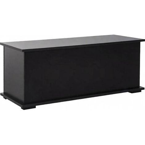 Banc coffre de rangement noir en panneau de particules, assise d'entrée avec couvercle relevable, rangement 120 kg, 100 x 40 x 40 cm CHICFURN (1/5)