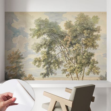 Papier peint autocollant Mural avec colle pour salon et chambre Décoration murale rapide Nature romantique 104x70 cm (1/5)