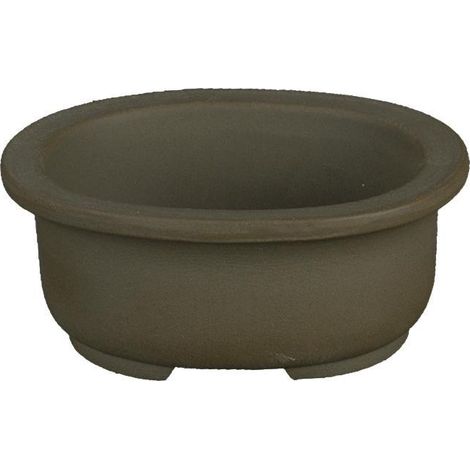 Vaso per bonsai Giapponese Morrisan ovale in gres 10,5x8,5x4,5 cm - B03-4-1 (1/4)