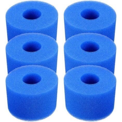 Cartouche de filtre de piscine,Lot de 6 cartouches de filtre de piscine réutilisables et lavables en mousse pour jacuzzi type S1 (bleu)