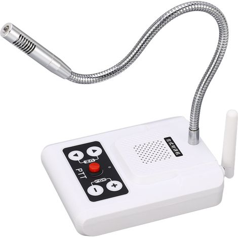 Interphone de bureau, volume réglable jusqu'à 80 dB, 5 W, système d'interphone sans fil bidirectionnel avec microphone et prise européenne. (1/5)