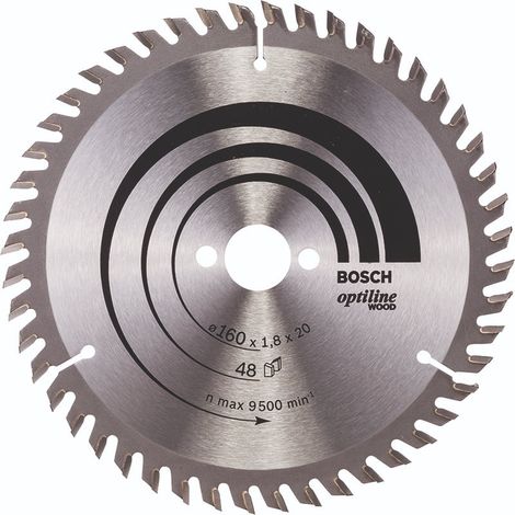 BOSCH DISCO SIERRA OPTILINE MADERA Diámetro disco x eje (mm) 160x20 Número de dientes 48
