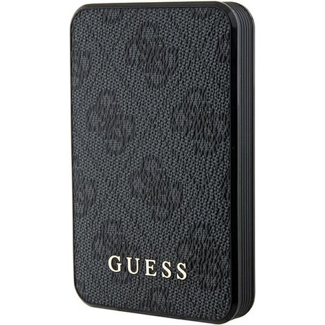 Guess Powerbank 15W GUPB5LP4GEGK5000mAh schwarz/schwarz 4G Leder Metall Logo (1/5)