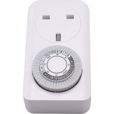 Minuterie mécanique 3200 W, 50 Hz, 240 V CA, avec arrêt programmé, pour batterie, voiture, téléphone portable, tablette, appareil photo. (1/5)
