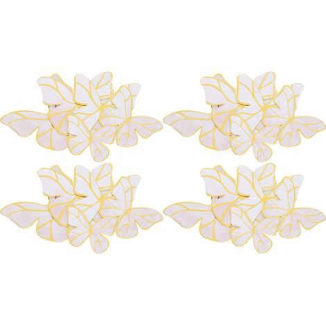 Lot de 4 autocollants papillons beiges pour décoration murale, scrapbooking et activités manuelles (1/5)