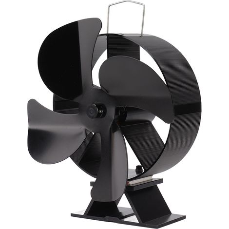 Ventilateur de poêle à chaleur en alliage d'aluminium, 4 pales, puissant, pour cheminée et maison (1/5)