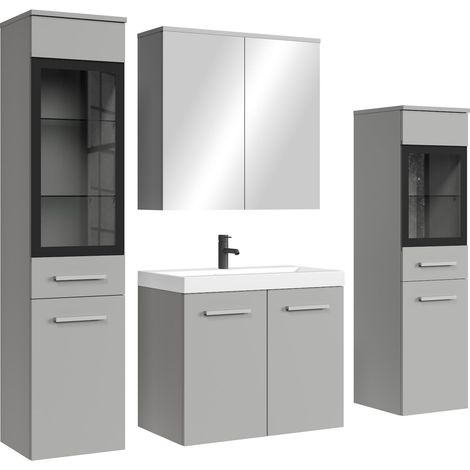 Badplaats Badmöbel Komplettset Mirano 60 x 35 cm Grau Matt - Bad
