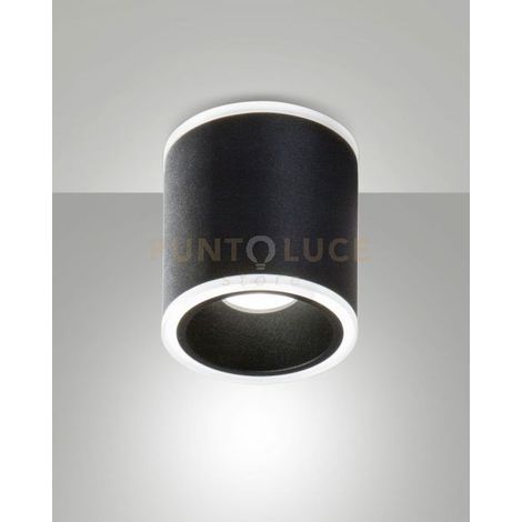 PACA PLAFONIERA 2 LUCI NERA D.9CM A LED 13W 3000K 848 + 486LM