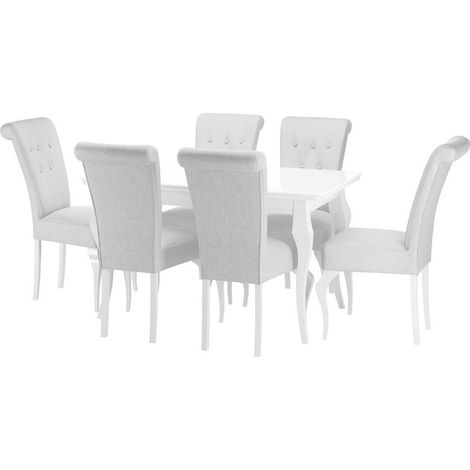 Conjunto de comedor Comfivo 405, Paros 05, 76x80x140cm, Diámetro: 0, Número de asientos: 6, Estilo: Clásico