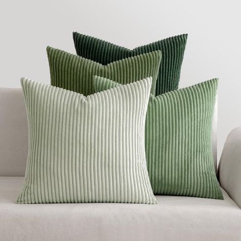 Fundas de almohada de pana - Juego de 4 - Poliéster suave - 40x40 cm (1/5)