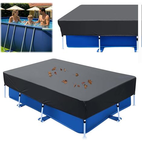 Bâche de Piscine rectangulaire 400 x 215 cm, Couverture été & Hiver pour Bassin pour Piscine rectangulaire à Structure, résistant aux UV antipoussière, Protection de Piscine, Housse rectangulaire (1/5)