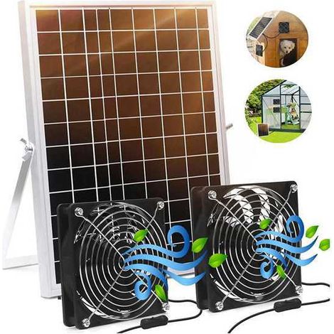 1 ensemble. Couleur : voir photo. Matériau : plastique. Panneau solaire avec interface étanche. Ventilateur d'extraction adapté pour…