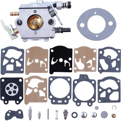 Kit de reconstruction de diaphragme de carburateur pour tronçonneuse Husqvarna 51 55 compatible avec carburateur Walbro WT-170/WT-170-1 (1/5)