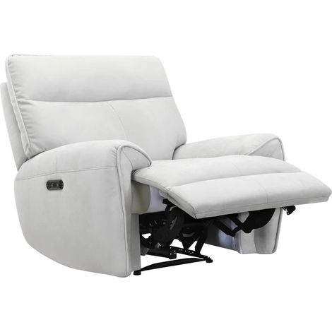 Fauteuil relax motorisé en tissu microfibre gris clair – CONNOR (1/5)