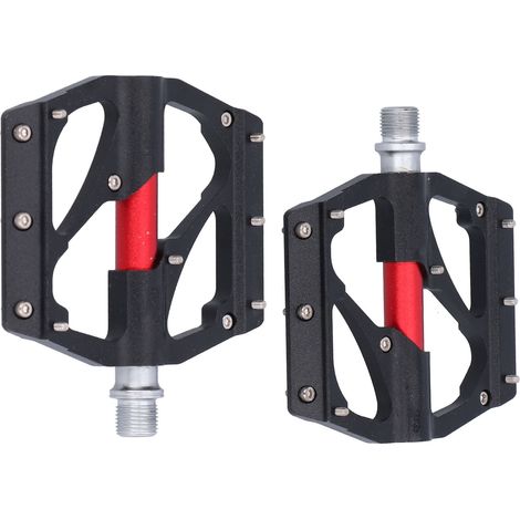 Breite Pedale mit Hochgeschwindigkeitslagern aus rutschfester Aluminiumlegierung – Mountainbike-Zubehör – Schwarz (1/5)