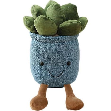 25 cm großer Plüsch-Sukkulenten-Blumentopf, weiches Sukkulenten-Plüschtier, Weihnachtsgeschenk, Blau (1/5)