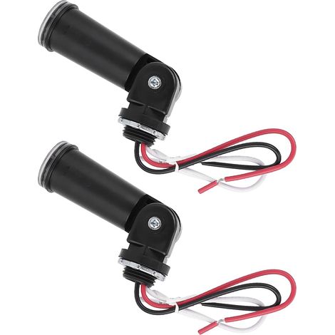 Lot de 2 capteurs photoélectriques d'extérieur - Du crépuscule à l'aube - Contrôle d'éclairage par câble orientable - Cellule photoélectrique étanche pour lampes de poteau LED (1/5)
