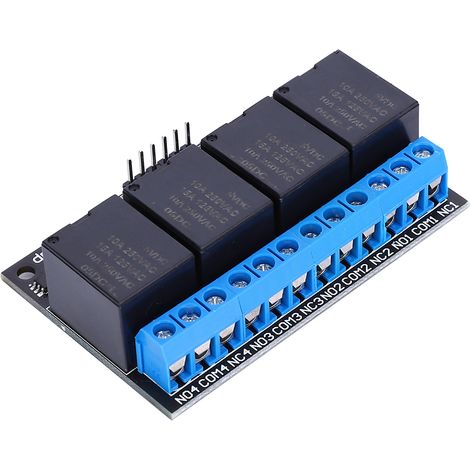 Module de relais bistable à 4 canaux avec protection autobloquante, bouton-poussoir et microcontrôleur (MCU) pour la commande de bas niveau, précision de 5 V (1/5)