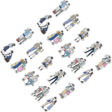 Set mit 20 niedlichen Pärchen-DIY-Aufklebern, dekorative Romantik-Aufkleber, starke Klebekraft für Scrapbooking-Alben, Typ 1 (1/5)