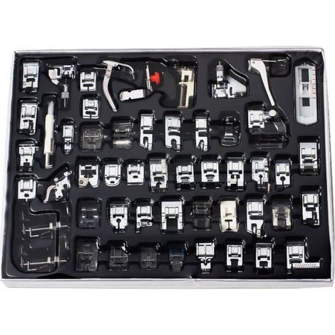 52 pièces de machine à coudre de pied multifonction de pied de presse professionn pour frère, chanteur et machine à coudre de mais (1/3)