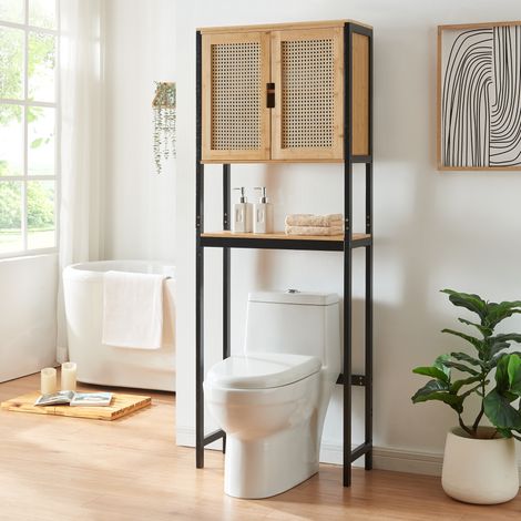 Armadietto Sopra Gabinetto Lavatrice Tervola Mobile Sovrastruttura per Bagno 172x63x27 cm [en.casa]