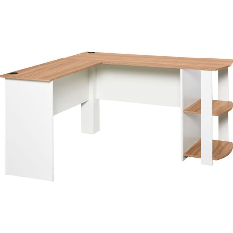 Mesa de Ordenador PC Escritorio para Oficina Hogar Esquinera Forma L Madera (1/8)