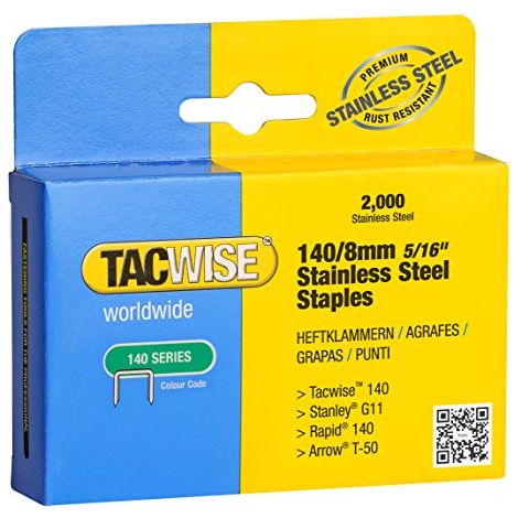 Tacwise 1216 Punti in Acciaio Inox Professionali, Tipo 140/8mm, Confezione da 2000 (1/3)