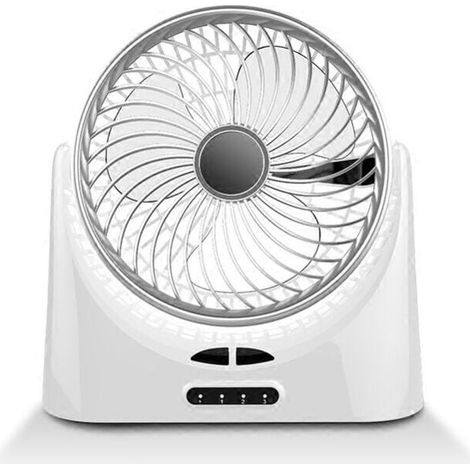 Kleiner Ventilator mit USB-Ladefunktion, leistungsstarker, leiser Ventilator für den Schreibtisch (Silbergrau x 1 Stück) (1/4)