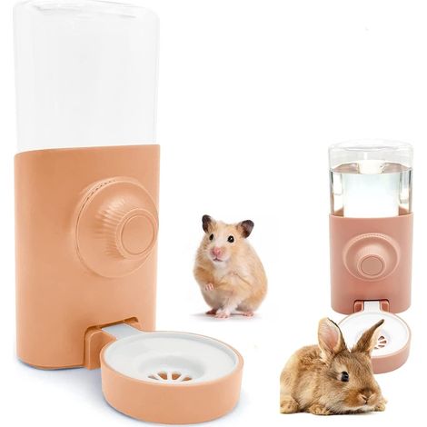 Distributeur Eau Lapin, 600ML Suspendue Abreuvoir Lapin Automatique Biberon Cochon d'Inde Anti-Goutte Biberon Hamster pour Lapin Chinchilla Cochon d'Inde Hérisson Furet, rose (1/2)
