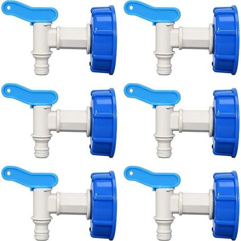 Lot De 6 Robinet Doseur,Robinet D'Écoulement Avec Filetage,Robinet De Vidange Bidon Pour Bidon De 15 À 60 Litres,Étanche Robinet Verseur Pour Essence Camping Jardin Eau Chaude Cuisine Eau (1/5)