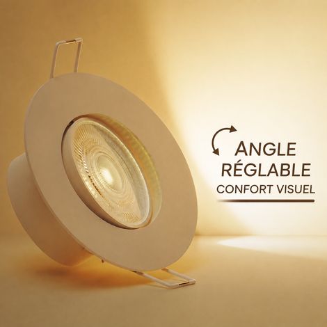 Spot LED encastrable orientable plafond 4W 4000K perçage 70-75 mm 4w blanc chaud 4000k 100 g – Livraison gratuite (1/5)