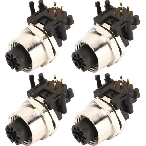 Connecteur de prise d'aviation électrique M12 5 broches en alliage d'aluminium étanche pour bateau RV 4 pièces (1/5)