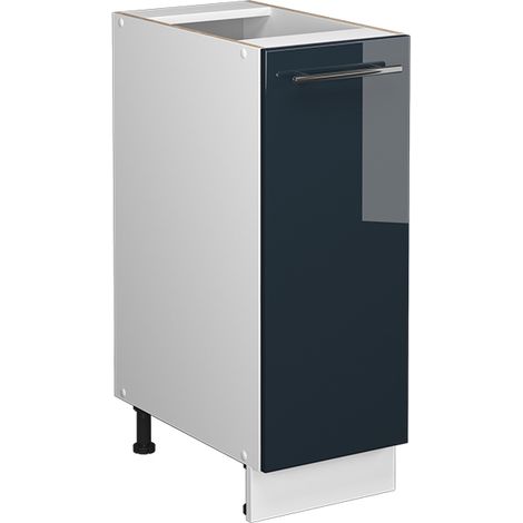 Armadio cucina dispensa alto Fame-Line, Blu scuro lucido, 30 cm senza piano di lavoro, Vicco