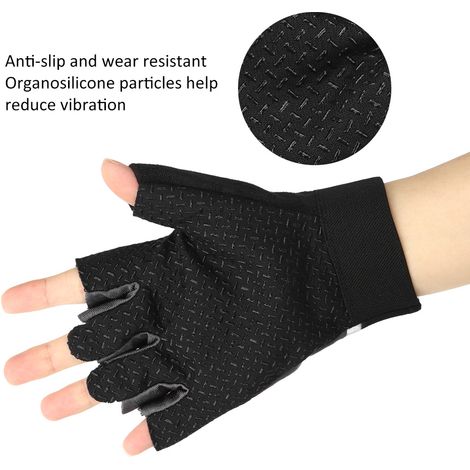 Gants Fitness Mi-Doigts Unisex Antidérapants pour Vélo, Yoga et Musculation (Taille XL)
