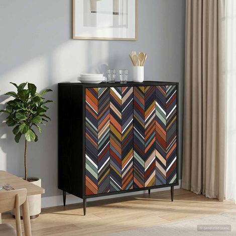 vidaXL Buffet OMMEN Chêne noir 69 x 33 x 76 cm Bois d'ingénierie (1/5)