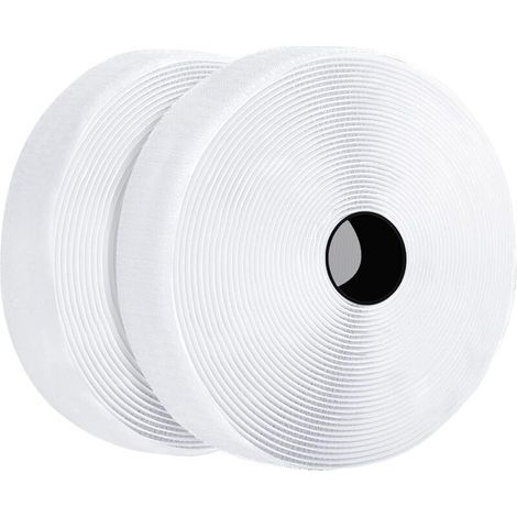 Lot de 25m Bandes Auto-Aggripantes Adhésives, Ruban Scratch Crochet et Boucle pour Moustiquaire, Fixation Forte et Réutilisable (1/5)