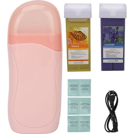 Kit de Cire à l'Épilateur 40W avec 2 Cartouches de Cire Douce 100ml pour Épilation, Prise US 110V (1/5)