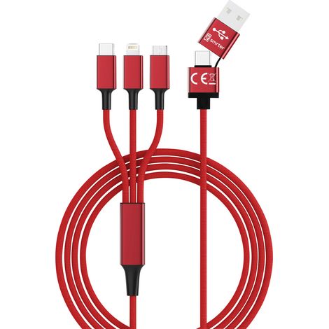 Smrter USB-Ladekabel USB 2.0 USB-A Stecker, USB-C® Stecker, Apple Lightning Stecker, USB-Micro-B St (1/5)