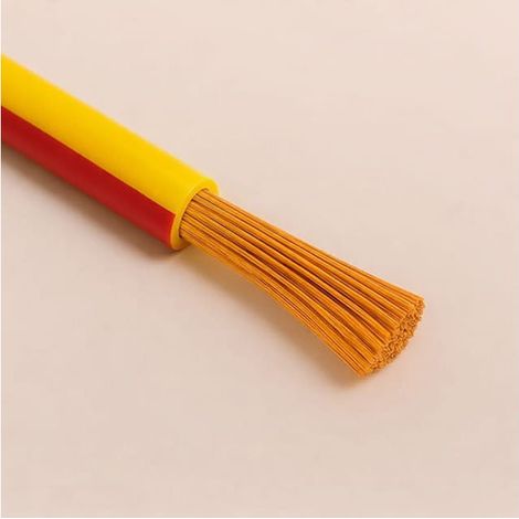 Câble Fil Unipolaire H05V-K sec. 0,50 mmq Jaune/Rouge