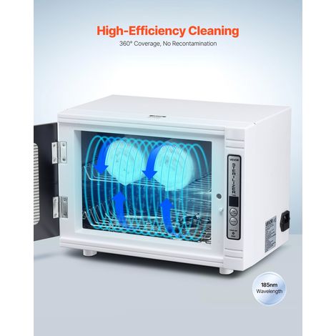 Stérilisateur UV Grande Capacité 12 L, Armoire de Désinfection UV avec Minuterie, Longueur d'Onde 185 nm, Porte en Verre Trempé, pour Laboratoires, Maison, Salons de Manucure et de Beauté (1/5)