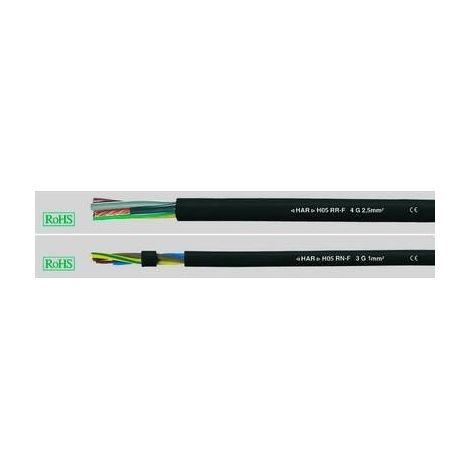 HELU 36001 Cavo in gomma H05RN-F 2 x 0.75 mm² Nero 100 m (1/2)