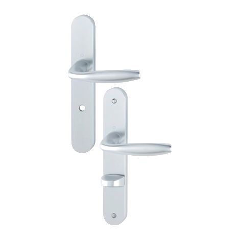 Juego de puerta sobre placa Nueva York condena WC anodizado plata F1 - 1810/300M - entr.195mm - 3282251