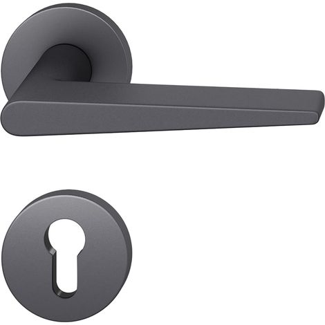 FSB Drückergarnitur 12 1005 ASL auf Rosette PZ - Aluminium schwarz matt (1/5)