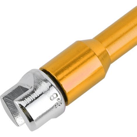 CNC motorcycle spoke wrench 5.0-6.8mm, 93mm length for motorcycle wheel repair, gold color (1/5)
