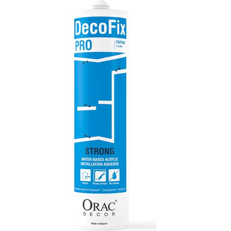 Orac – Colle multi-usage forte 310ml – Pour installation intérieure – À base d'eau et acrylique – Non humides – Peinture après séchage